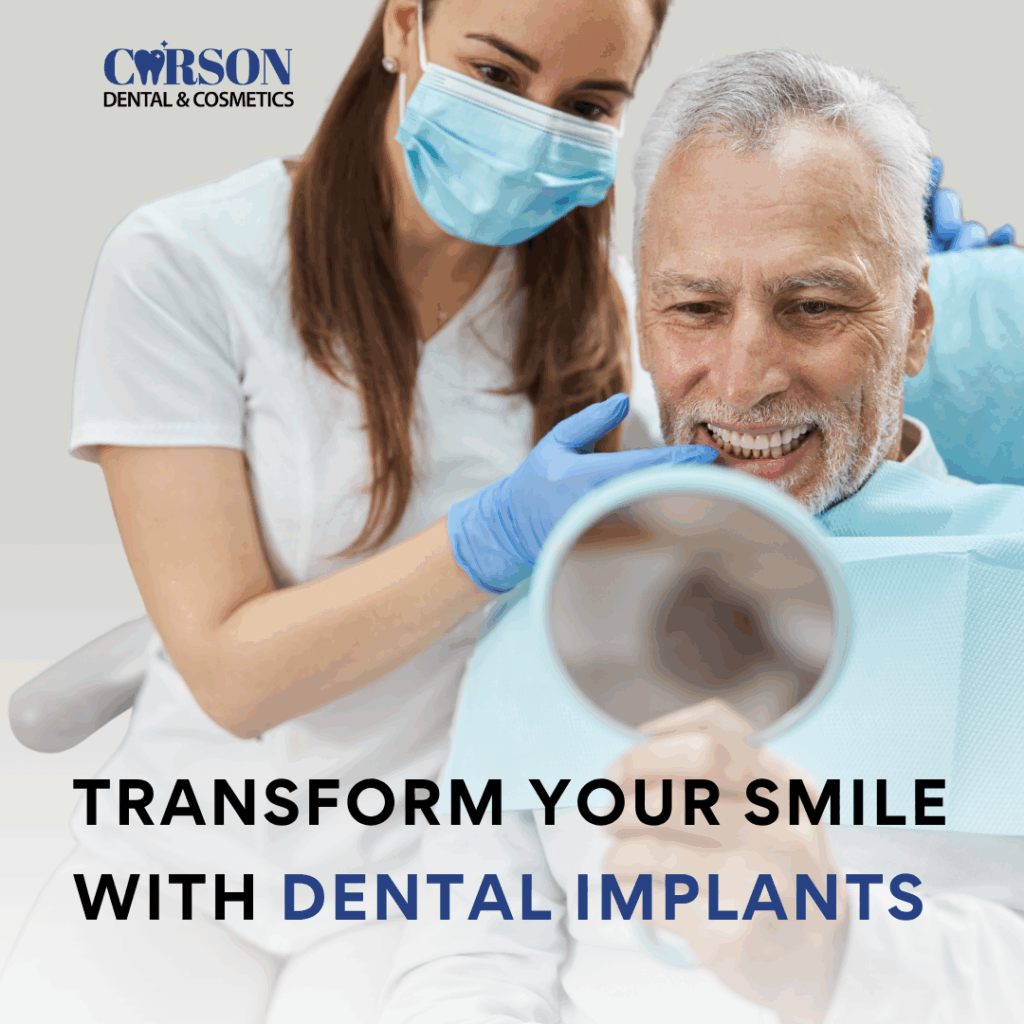 Patient smiling confidently after dental implant treatment at Carson Dental & Cosmetic Centre in Long Beach