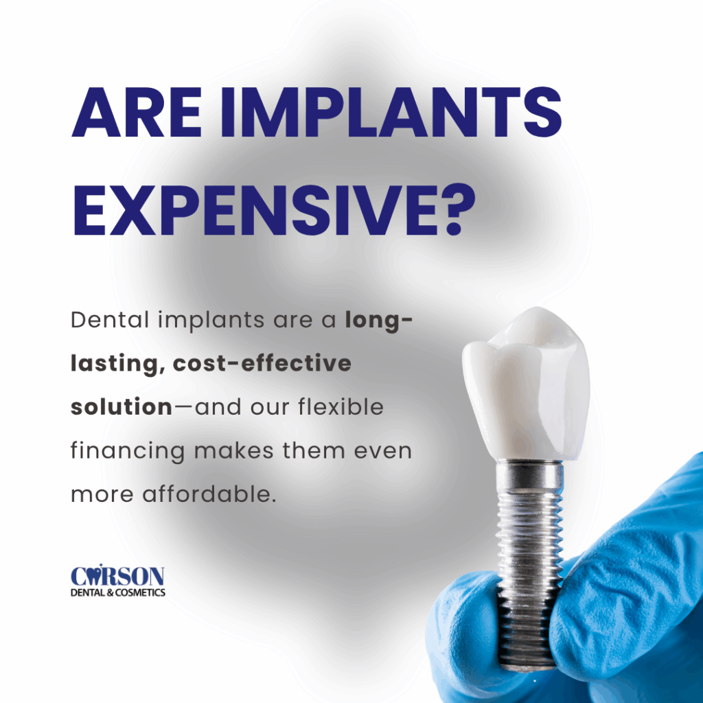 Dentist explaining dental implant costs to a patient at Carson Dental & Cosmetic Centre in Long Beach